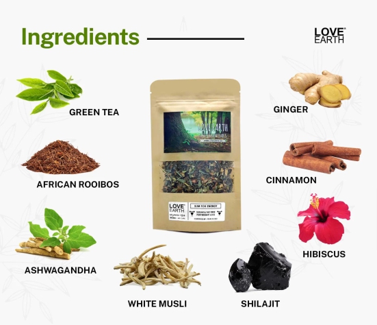 Love Earth Slim Tox Energy ? Organic Green Tea ? With 100% Natural Green Tea & Ashwagandha For Body Immunity & Metabolism 30gm