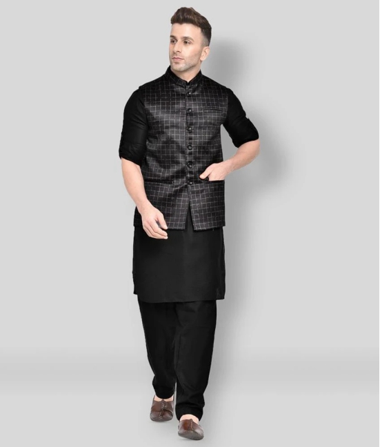 Hangup - Black Cotton Regular Fit Mens Pathani Suit ( Pack of 1 ) - None