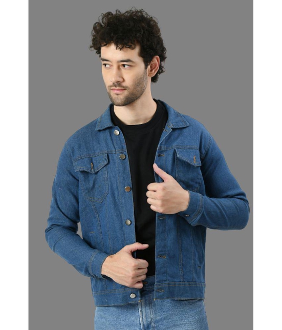 DKGF Fashion Cotton Blend Mens Denim Jacket - Light Blue ( Pack of 1 ) - None