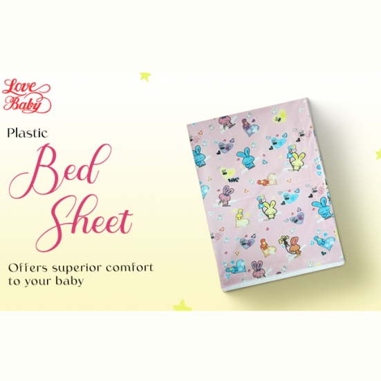 Imported Soft Bed Sheet Plastic from Love Baby - 713 C Pink P9