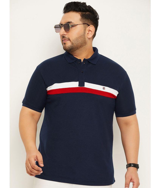 MXN - Navy Cotton Blend Regular Fit Men''s Polo T Shirt ( Pack of 1 ) - None