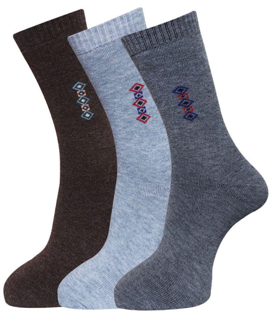 Dollar - Woollen Mens Self Design Multicolor Full Length Socks ( Pack of 3 ) - Multicolor