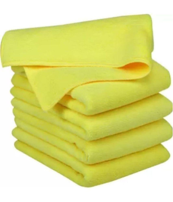 INGENS - Yellow 250 GSM Microfiber Cloth For Automobile ( Pack of 5 )