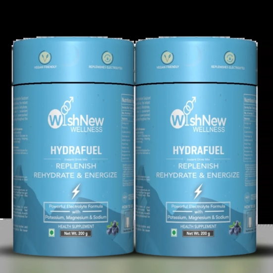 WishNew Wellness HydraFuel: Prime Electrolyte Energy Workout Drink Mix | Get Daily Hydration & Instant Energy Boost | Blueberry Flavor with natural Sweetness| 20 Sachets | Suitable for Men & Wome