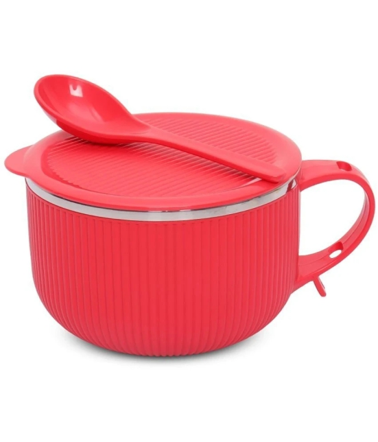 Jaypee Plus RIBTOK Soup Bowl Plastic Soup Bowl 900 mL ( Set of 1 ) - Red