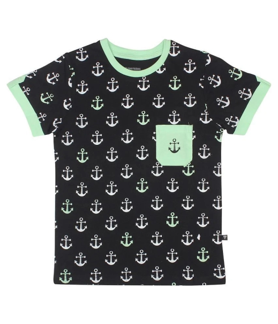 Proteens Boys Black Printed Round Neck T-Shirts - None