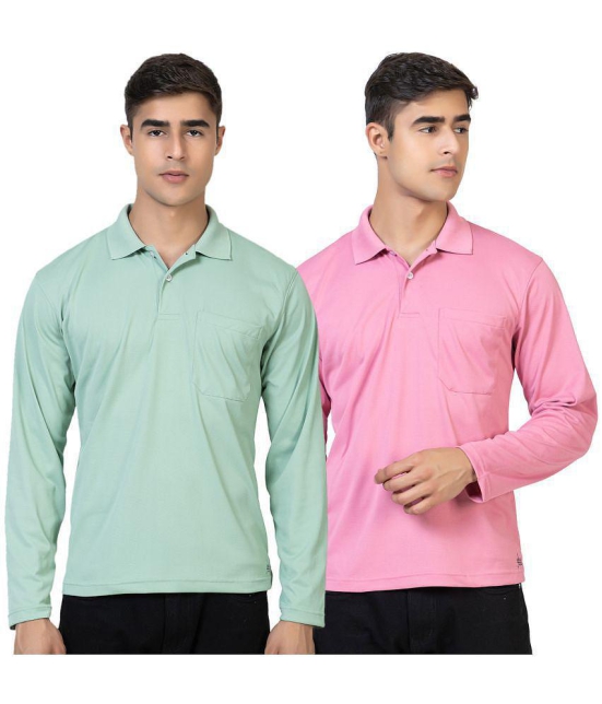 YHA - Light Green Cotton Blend Regular Fit Mens T-Shirt ( Pack of 2 ) - None