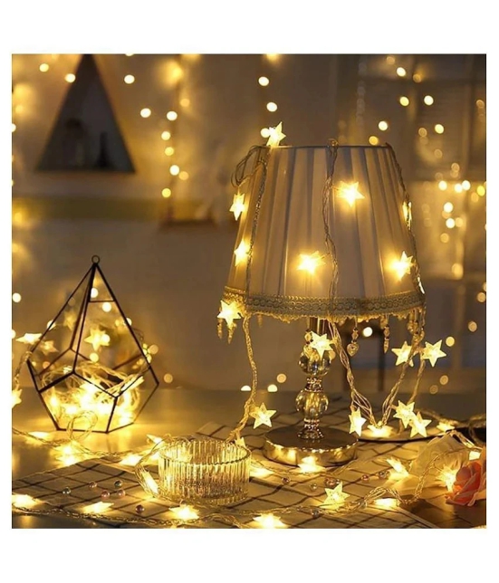 MIRADH 3Mtr 20 Star Plug Powered String Lights Yellow - Yellow