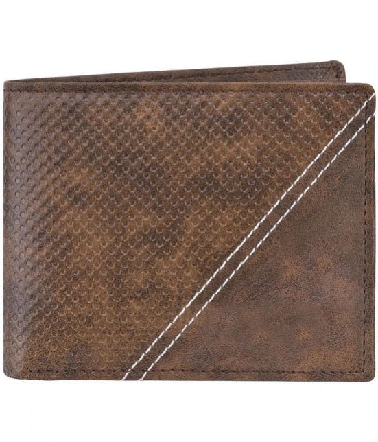 GEEO - Brown Faux Leather Mens Two Fold Wallet ( Pack of 1 ) - Brown