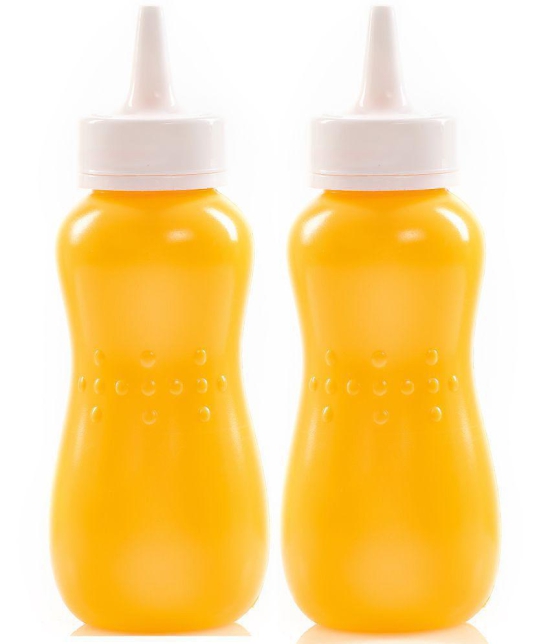 HOMETALES - Sauce Bottle Yellow Water Bottle 750 mL ( Set of 1 ) - Yellow