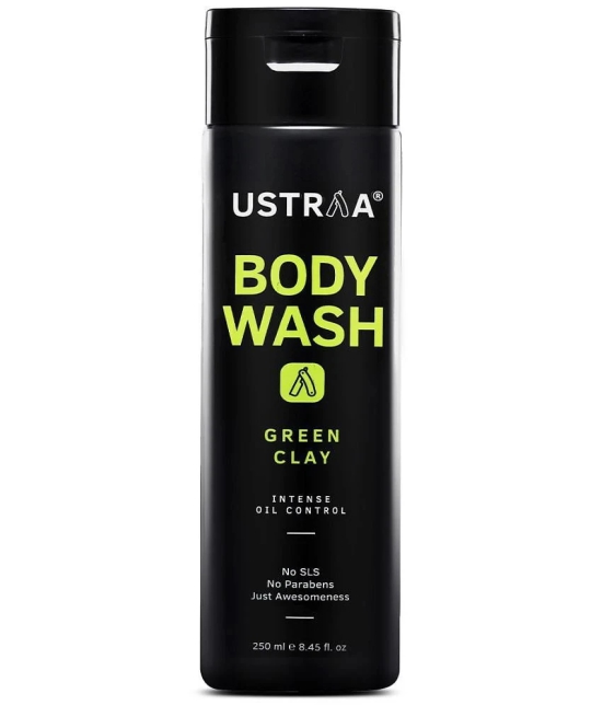 Ustraa Body Wash-Green Clay - 200 ml - Intense Oil Control - removes excess oil, No post-shower dryness, Intense foaming without sulphates