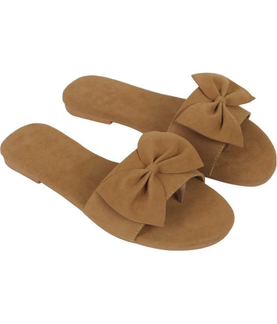 Anjaneya Creations Tan Flats - None