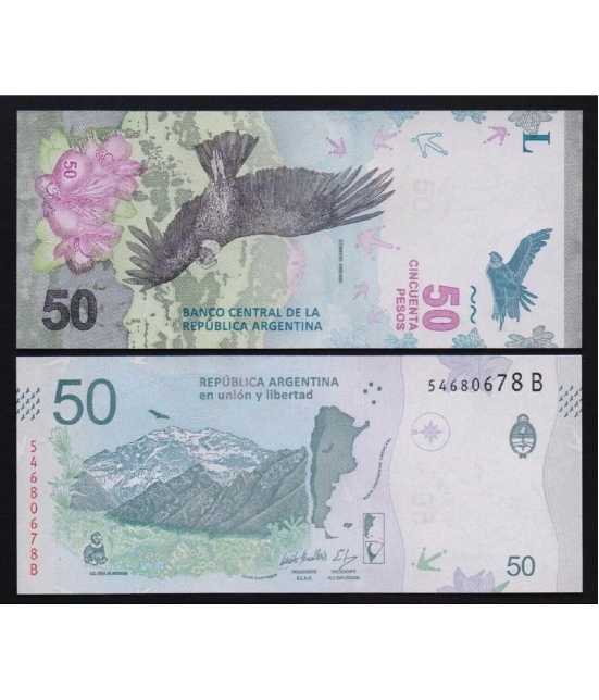 Argentina 50 Pesos Top Grade Beautiful Gem UNC Banknote