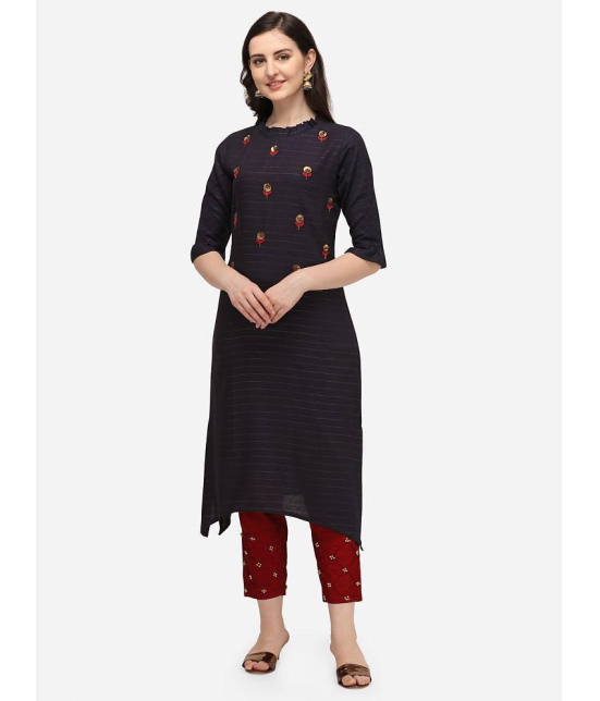 Berrylicious Navy Rayon Straight Kurti - Single - L