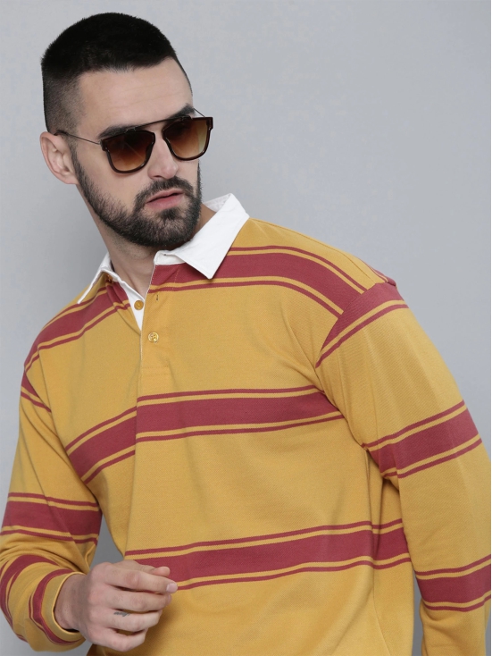 Auto Stripes Yellow Red Polo T-Shirt-XL / Yellow