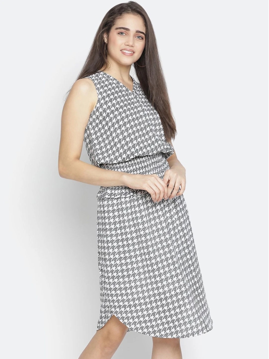 Oxolloxo Green Checked Satin Blouson Dress