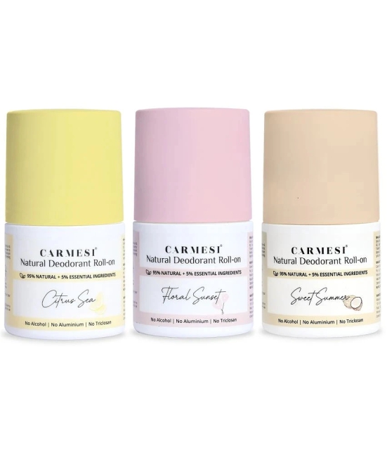 Carmesi Natural Deodorant Roll-on Deodorant Roll-ons for Women 150 gm ( Pack of 3 )