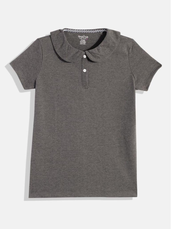 Girls Charcoal Polo T-shirt