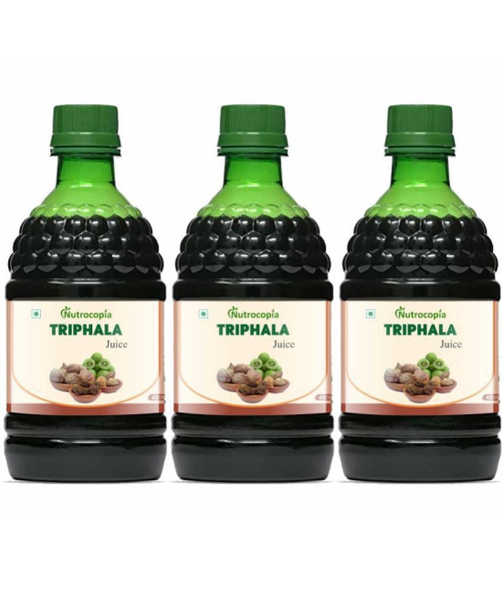 NUTROCOPIA Triphala Juice | 100% Ayurvedic | Relieves Constipation & Improves Digestion | No Added Sugar - 400 ML (Pack of 3)