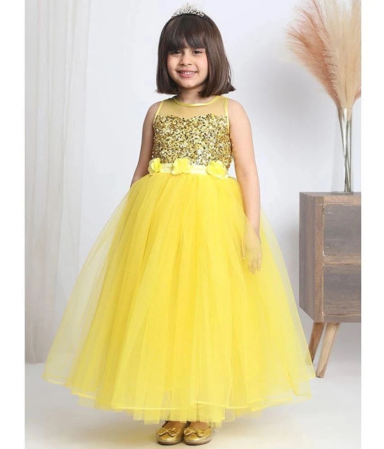 Toy Balloon Kids Yellow Net Girls Gown ( Pack of 1 ) - None