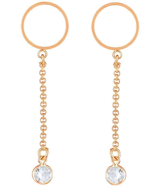 LUV FASHION Rose Gold Drop Earrings ( Pack of 1 ) - Rose Gold