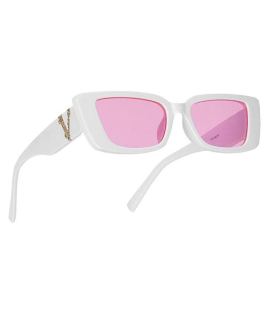 Creature - White Rectangular Sunglasses ( Pack of 1 ) - Medium