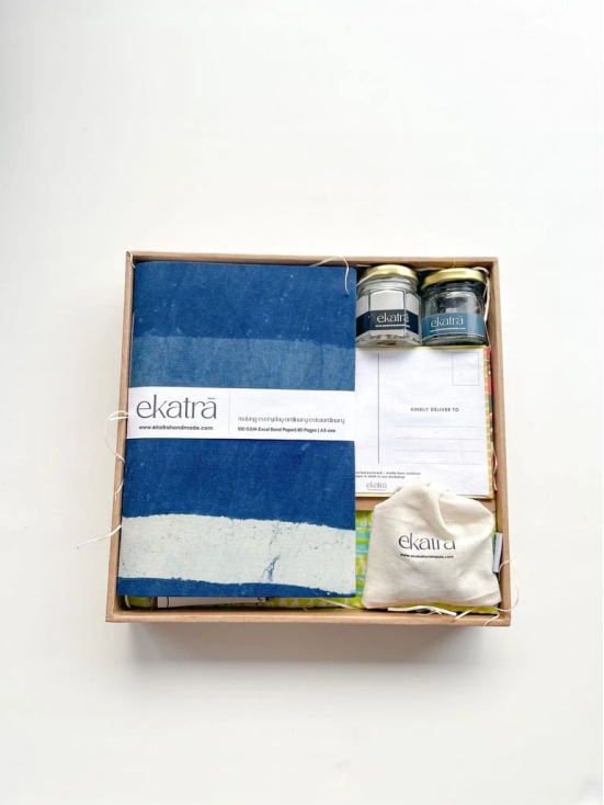 Sustainable Thoughtful Hamper by Ekatra - Indigo Stripes