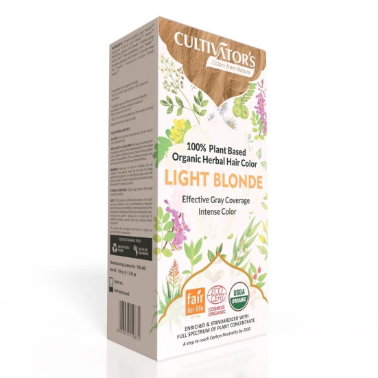 Cultivators Organic Hair Colour - Herbal Hair colour for Women and Men - Ammonia Free Hair Colour Powder - Natural Hair Colour Without Chemical, (Light Blonde) - 100g