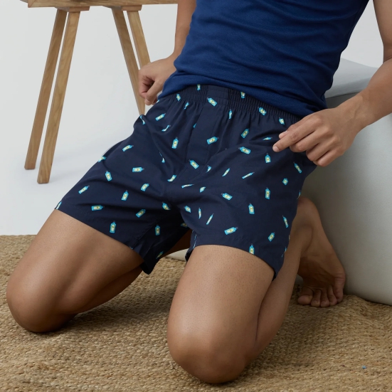 Splash Cotton Boxers - Gin Blue S