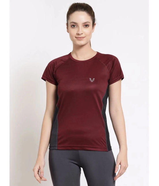 Uzarus Maroon Polyester Tees - Single - None