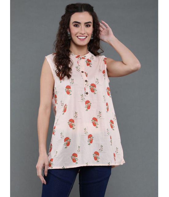 Antaran - Peach Cotton Women's Regular Top ( Pack of 1 ) - None