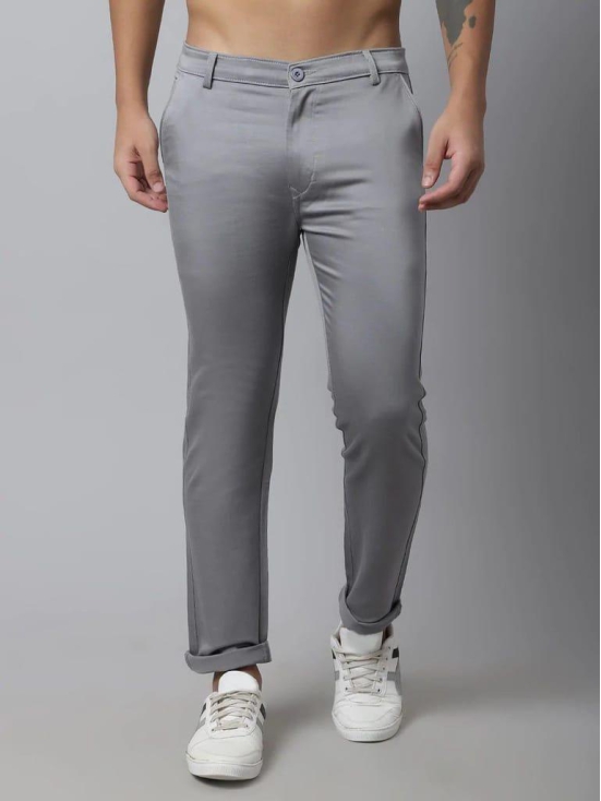 Rodamo Men Grey Slim Fit Trousers