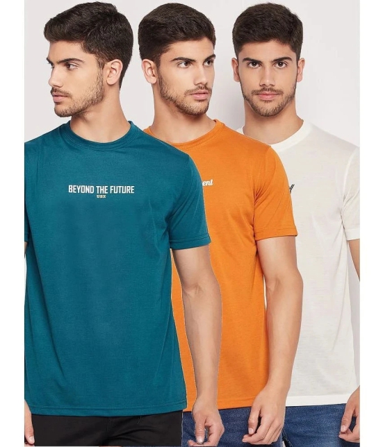 UBX - Teal Cotton Blend Regular Fit Mens T-Shirt ( Pack of 3 ) - None