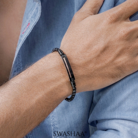 Bastian Mens Bracelet-Black