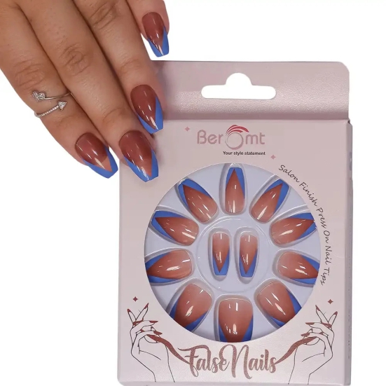 FRENCH TIPS (NAIL KIT INCLUDED)-Blue