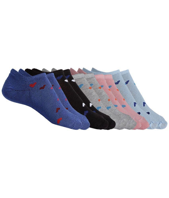 Texlon - Multicolor Cotton Women's No Show Socks ( Pack of 5 ) - None