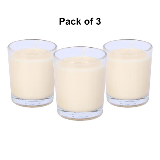 Soy Wax Votive Glass Candles(Pack of 3)