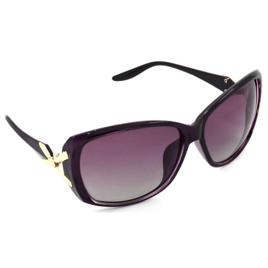 Hrinkar Pink Rectangular Sunglasses Brands Violet Frame Polarized Goggles for Women - HRS436-PRPL-RD