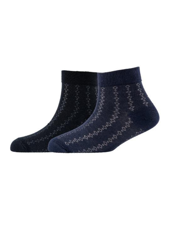 Men Pack Of 2 Patterned Cotton Ankle Length Socks