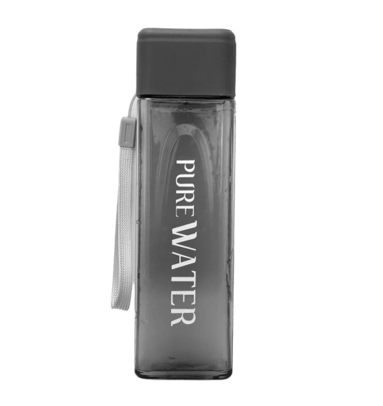 Pure Water Printed Water Bottle Set of 2-Black