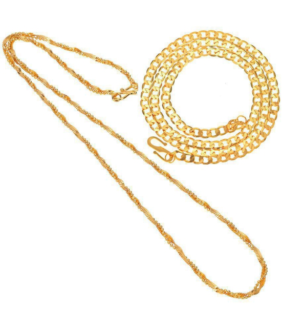 AanyaCentric Combo of 2 Gold Plated 22inches Long Fashion Chain - None