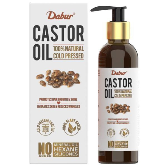 Dabur 100 Percentage Natural Cold Pressed Castor Oil 200 Ml