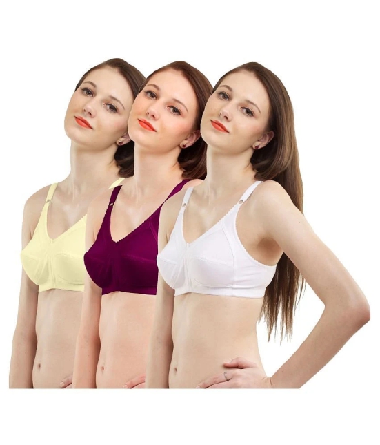 Madam Cotton Minimizer Bra - Multi Color Pack of 3 - 36B