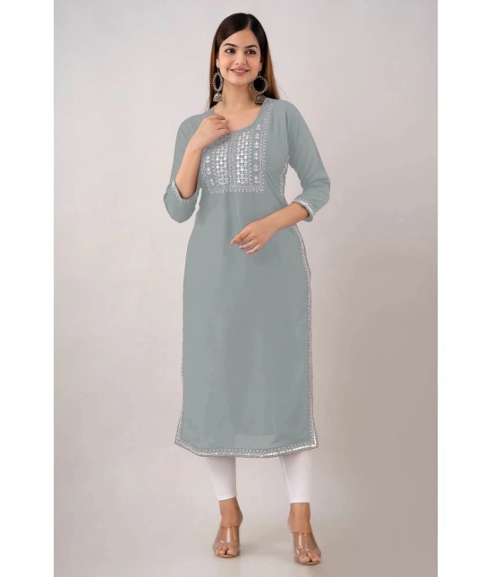 Kapadia - Grey Rayon Womens Straight Kurti ( Pack of 1 ) - None