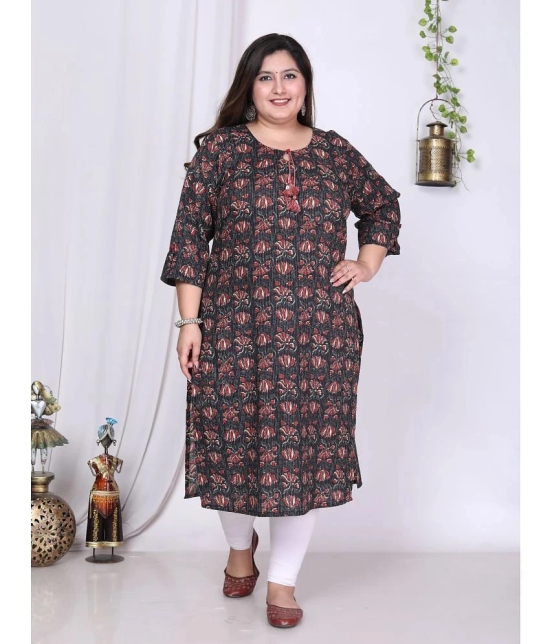 Swasti Cotton Printed Straight Womens Kurti - Black ( Pack of 1 ) - None