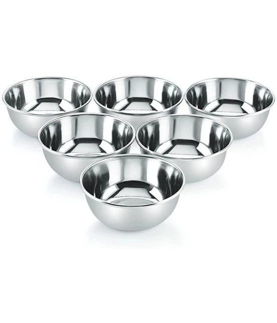 7 Star Traders Stainless Steel Serving Bowl 250 mL ( Set of 6 ) - Silver