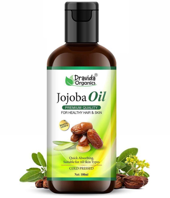 Dravida Organics Pure Cold Pressed Natural Unrefined Jojoba Oil 100 mL