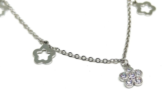 92.5 Flower Anklet for Women