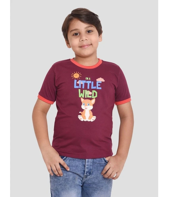 Neo Garments - Maroon Cotton Boys T-Shirt ( Pack of 1 ) - None