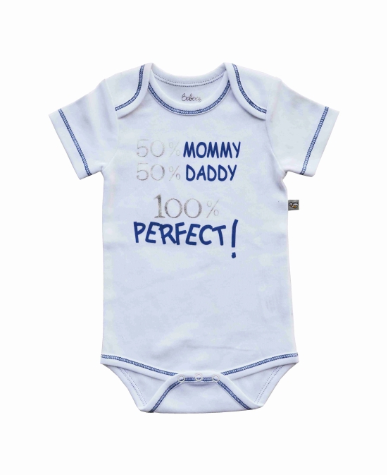 Perfect Print On White Baby Romper/Onesie(100% Cotton)